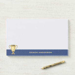 Motivierend Kurssport-Business-Coach BLUE Post-it Klebezettel