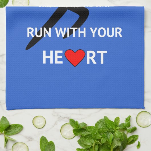 Motivierend Laufangebot blau Geschirrtuch (Gefaltet)