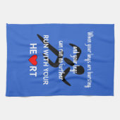 Motivierend Laufangebot blau Geschirrtuch (Horizontal)