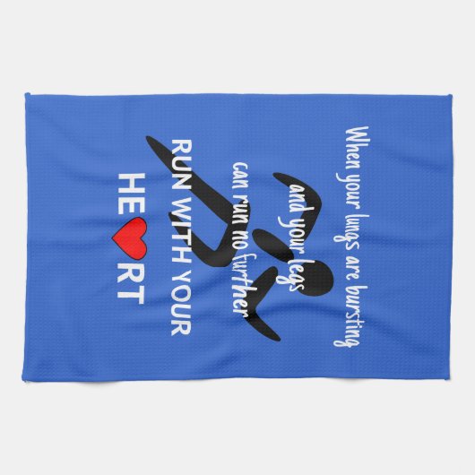 Motivierend Laufangebot blau Geschirrtuch (Horizontal)