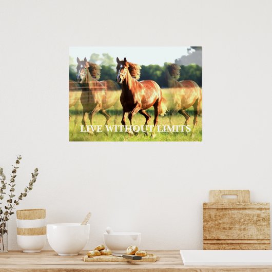 Motivierend Laufpferd ohne Grenzen Poster (Küche)