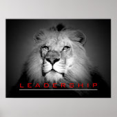 Motivierend Leadership Courage Lion Poster Print (Vorne)