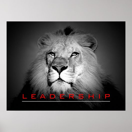 Motivierend Leadership Courage Lion Poster Print (Vorne)
