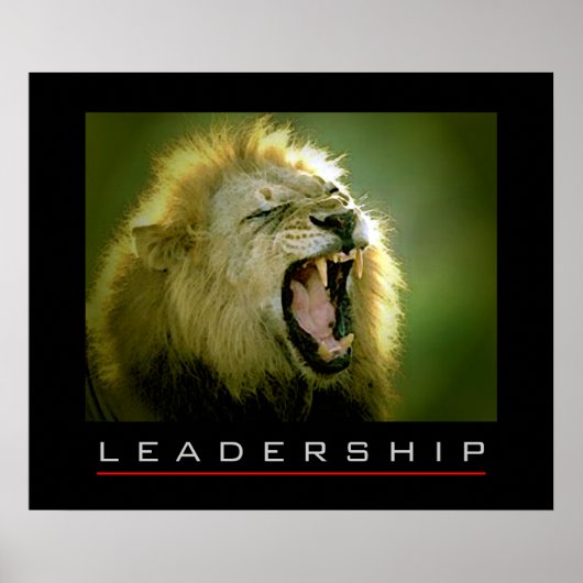 Motivierend Leadership Courage Lion Poster Print (Vorne)
