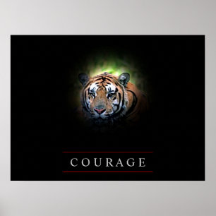 Motivierend Leadership Courage Tiger Poster Print