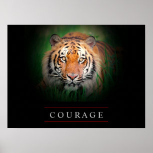 Motivierend Leadership Courage Tiger Poster Print