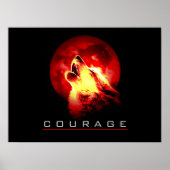 Motivierend Leadership Courage Wolf Poster Print (Vorne)