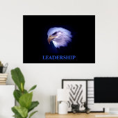 Motivierend Leadership Eagle Blue Tones Poster (Heimbüro)
