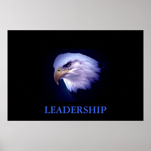 Motivierend Leadership Eagle Blue Tones Poster (Vorne)