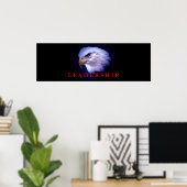 Motivierend Leadership Eagle Eyes Blue Red Poster (Heimbüro)