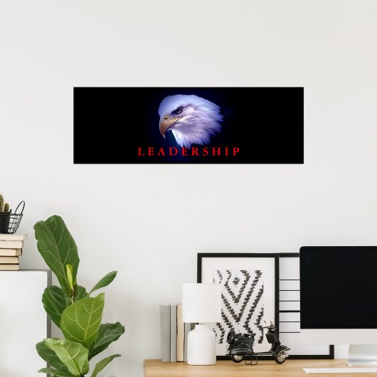 Motivierend Leadership Eagle Eyes Blue Red Poster (Heimbüro)