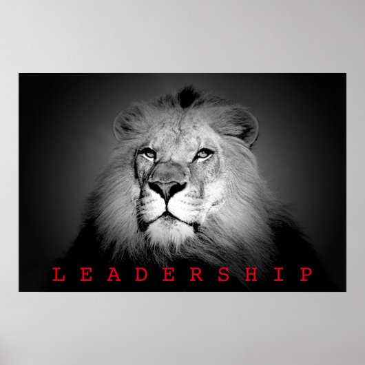 Motivierend Leadership King Lion Poster (Vorne)