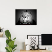 Motivierend Leadership Lion Eyes Poster Print (Heimbüro)
