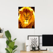 Motivierend Leadership Lion Pop Art Poster (Heimbüro)