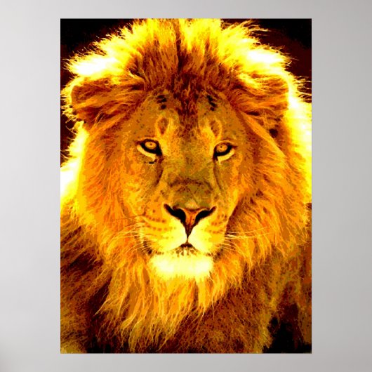 Motivierend Leadership Lion Pop Art Poster (Vorne)