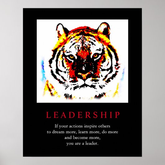 Motivierend Leadership Pop Art Tiger Poster (Vorne)