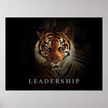 Motivierend Leadership Tiger Eyes Poster Print