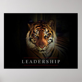 Motivierend Leadership Tiger Eyes Poster Print