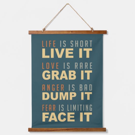 Motivierend Lebensberatung Wandteppich Mit Holzrahmen (Vorderseite)