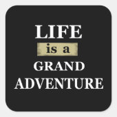 Motivierend Lebensquoten Quadratischer Aufkleber (Vorderseite)