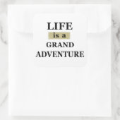 Motivierend Lebensquoten Quadratischer Aufkleber (Tasche)