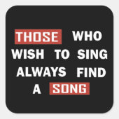 Motivierend Lebensquoten Quadratischer Aufkleber (Vorderseite)