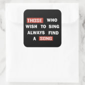 Motivierend Lebensquoten Quadratischer Aufkleber (Tasche)