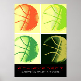 Motivierend Leistung Basketball Pop Kunst Poster