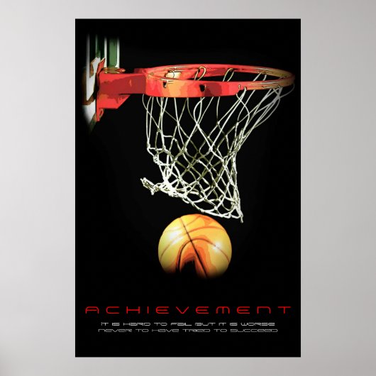 Motivierend Leistung Basketball Sport Poster (Vorne)