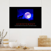 Motivierend Leistung Wolf Blue Moon Poster (Küche)