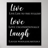 Motivierend Live Liebe Laugh Poster (Vorne)