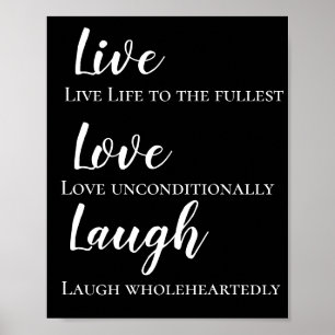 Motivierend Live Liebe Laugh Poster