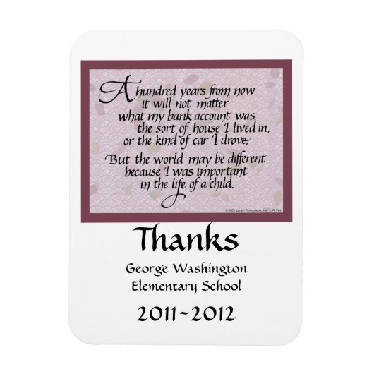 Motivierend Magnet für Lehrer und andere (Vertikal)