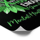 Motivierend Mental Health Awareness Warrior Green Poster (Ecke)