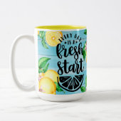 Motivierend mit Lemon-Design Zweifarbige Tasse (Links)