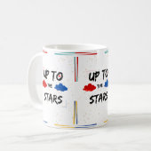 Motivierend mit Sternen farbenfroh Kaffeetasse (Vorderseite Links)