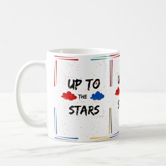 Motivierend mit Sternen farbenfroh Kaffeetasse (Links)