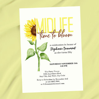 Motivierend Mittlere Sonnenblume Blüte 50. Geburts Einladung