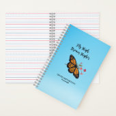 Motivierend Monarch Butterfly Farbiger Himmel Blau Notizblock (Innen)