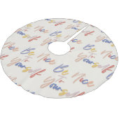 Motivierend Muster in farbenfroher Handzeichnung Polyester Weihnachtsbaumdecke (Schrägansicht)