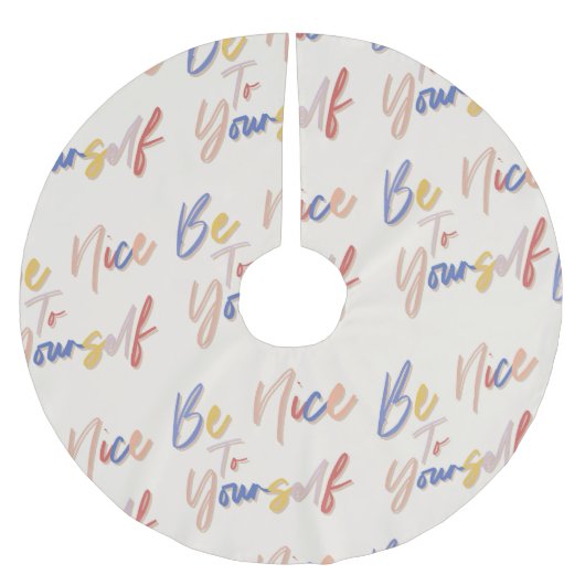 Motivierend Muster in farbenfroher Handzeichnung Polyester Weihnachtsbaumdecke (Vorderseite)