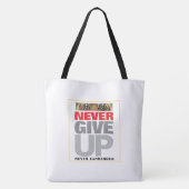 Motivierend nie aufgeben nie groß überlassen tasche (Rückseite)