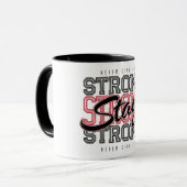 Motivierend nie aufgeben tasse (Vorderseite Links)