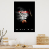 Motivierend nie Basketball aufgeben Poster (Küche)