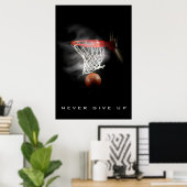Motivierend nie Basketball aufgeben Poster (Heimbüro)