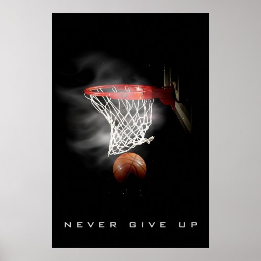 Motivierend nie Basketball aufgeben Poster (Vorne)
