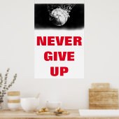 Motivierend nie Basketball Retrostil aufgeben Poster (Küche)