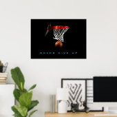 Motivierend nie Basketballplakat aufgeben Poster (Heimbüro)