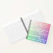 Motivierend "Niemals aufgeben" elegante Regenbogen Notizblock (Innenseite)