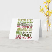 Motivierend: Niemals aufhören Karte (Gelbe Blume)